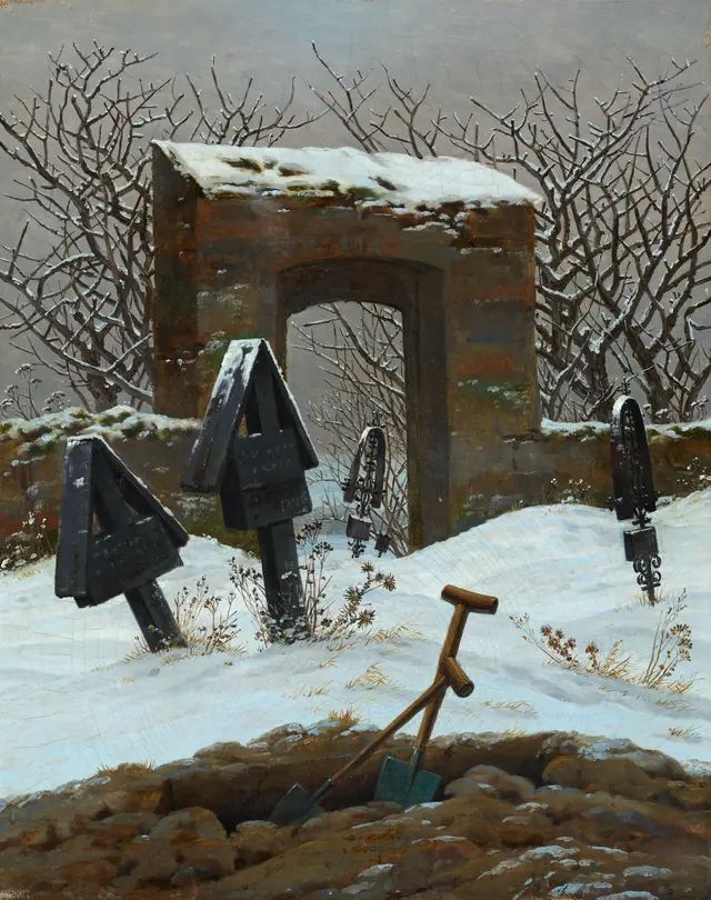 雪中的墓地
